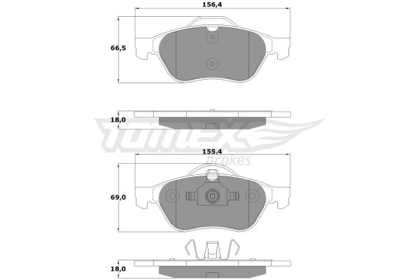 TOMEX BRAKES stabdžių trinkelių rinkinys, diskinis stabdys TX 13-51